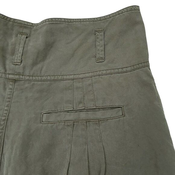 Frame Harem Pants Womens Medium Green Pleated High Rise Tapered Ankle Zip - Picture 8 of 12